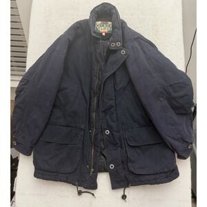 Vintage Quilted Barn Chore Jacket Men's L Phenom Blue Cotton 90s NICE CONDITION